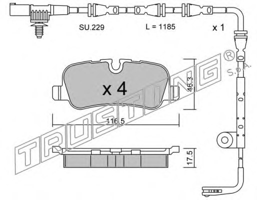 TRUSTING 710.0W Brake Pad Set, disc brake